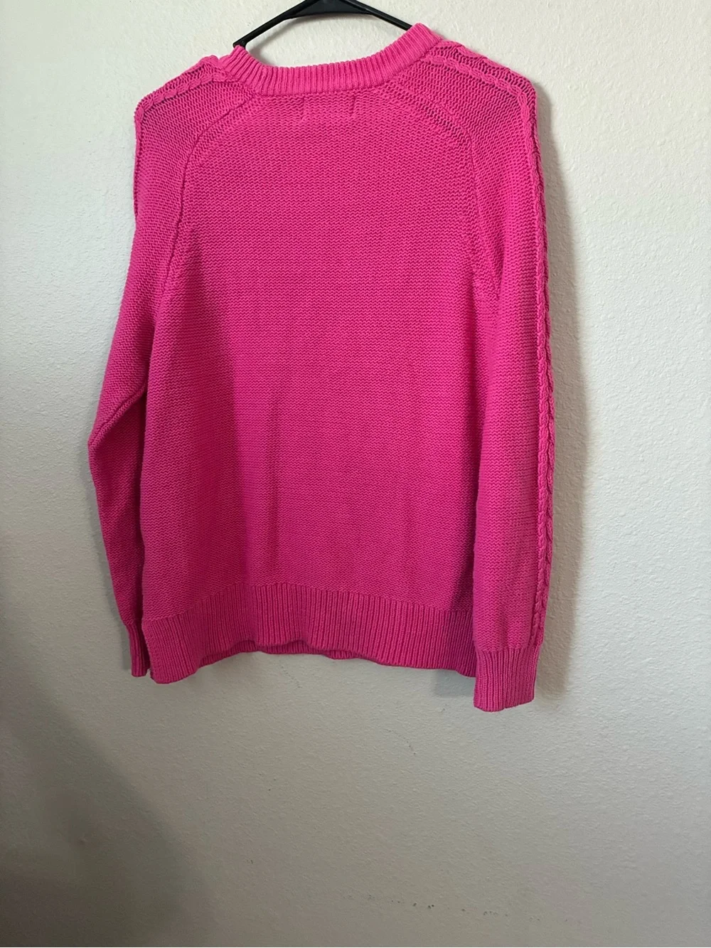 Old Navy Pink Cable Knit Crewneck Sweater